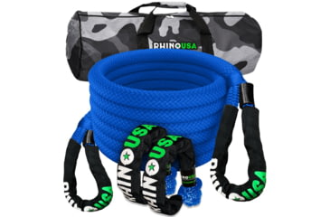 Image of Rhino USA 7/8in x 30ft Kinetic Rope Recovery Kit, Blue, One Size, RG-KRKIT78X30-BLU
