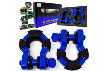 Image of Rhino USA 8 Ton Super Shackles w/ Isolators, Blue, One Size, SUPERSHACK-BLU