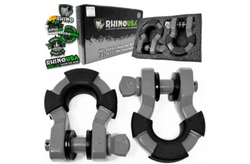 Image of Rhino USA 8 Ton Super Shackles w/ Isolators, Gray, One Size, SUPERSHACK-GRY
