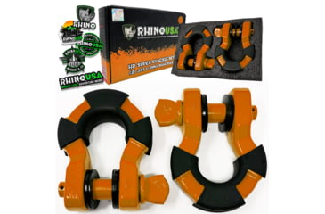Image of Rhino USA 8 Ton Super Shackles w/ Isolators, Orange, One Size, SUPERSHACK-ORG