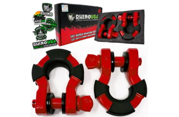 Image of Rhino USA 8 Ton Super Shackles w/ Isolators, Red, One Size, SUPERSHACK-RED