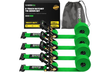 Image of Rhino USA E-Track Ratchet Tie-Down Straps, TD-SSET2X16-ORG