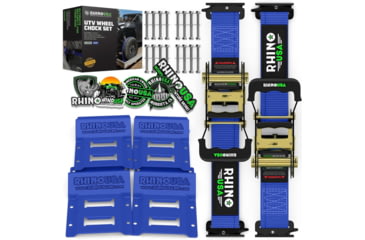 Image of Rhino USA UTV Wheel Chock Tie-Down Kit, 2-Wheel, Blue, One Size, TD-SSCHOCK-BLU