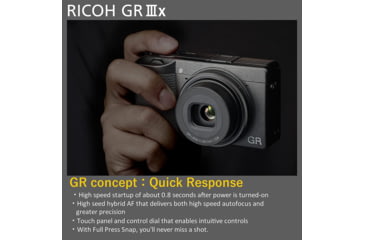 Image of Ricoh GR IIIx Digital Camera, Black, 15286