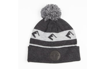Image of Ridge Merino Ridge Logo Pom Merino Wool Beanie, Heather Grey, One Size, 07020-HGR-OS