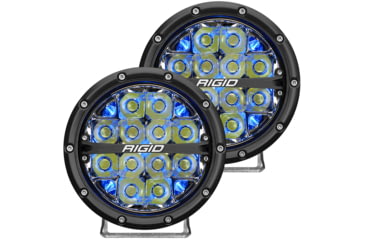 Image of Rigid Industries 360 Series LED Off-Road Fog Light Drive Beam w/ Backlight / Black Housing, Blue, 6in, 36207