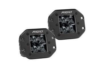 Image of Rigid Industries Midnight Edition D-Series PRO Flush Mount Spot LED Light, Pair, Black, 212213BLK