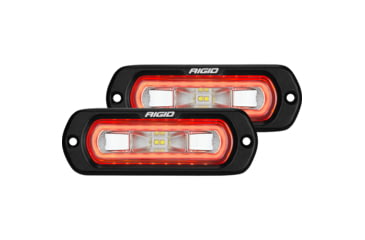 Image of Rigid Industries SR-L Series LED Flush Mount Spreader Light w/ Black Housing, Red Halo, 53222