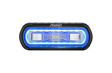Image of Rigid Industries SR-L Series LED Marine Spreader Light w/ Black Surface Mount, White Light w/Blue Halo, 52101