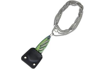 Image of Rike Knife Hummingbird Framelock Folding Knife, 1.63in Damasteel Ds93X Drop Point, Green Anodized Titanium Handle, Thumb Pull, Pocket Clip, Black Kydex Neck Sheath, MINI GREEN