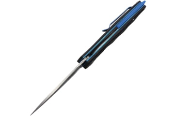 Image of Rike Knife Hummingbird Plus Linerlock Folding Knife, 3.5 Damasteel blade, Black and blue carbon fiber handle, RKHBPDBCF