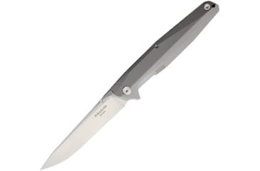 Image of Rike Knife Kwaiken CPM S35VN Blade with Gray Matte Tiium Handle, 3.75in Satin Cpm S35Vn SS Drop Point, Gray Matte Titanium Handle, RK1507S