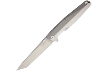Image of Rike Knife Kwaiken M390 Blade with Gray Matte Tiium Handle, 3.75in Satin Cpm S35Vn SS Tanto Blade, Gray Matte Titanium Handle, RK1507T