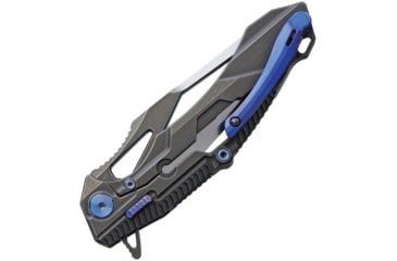 Image of Rike Knife M1 Framelock Folding Knife, 4in S35Vn SS Tanto Blade, Titanium Handle, Thumb Pull, Dark Gray Stonewash And Satin Blade, Dark Gray Stonewash Handle, Black Nylon Case, M1-DG
