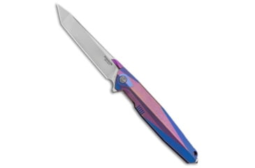 Image of Rike Knife Rike Knife 1707T Integral Frame Lock Knife Purple/Blue Titanium 3.75" Satin, Blue/Purple, Bohler M390, adult, BHQ-87865