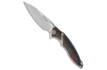 Image of Rike Knife Rike Knife Frame Lock Knife Red Carbon Fiber 3.9" Satin RK1902-R/CF, Gray/Red, Bohler M390, adult, BHQ-102443