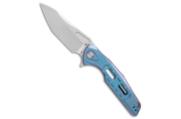 Image of Rike Knife Rike Knife Thor3 Integral Frame Lock Flipper Knife Blue/Purple Ti 3.75" Satin, Blue/Purple, Bohler M390, adult, BHQ-68718