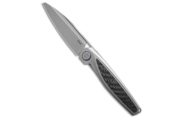 Image of Rike Knife Baidi-S Folding Knife, 3.43in, Bohler M390 Stainless Steel, Sheepsfoot Blade, Carbon Fiber, Titanium, Black/Gray Handle, Black/Gray/Gray, 7.68 inch, BHQ-208855