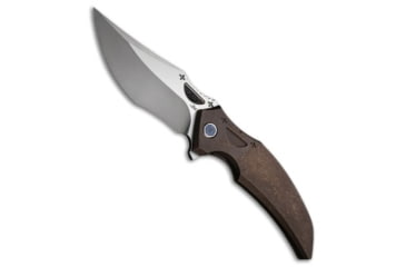 Image of Rikeknife Rike Knife S05 V2 Frame Lock Knife Stonewash Bronze 3.5" Satin, Bronze, Bohler M390, adult, BHQ-225951
