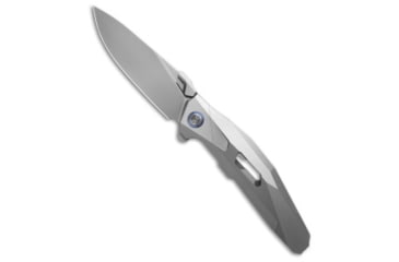 Image of Rike Knife Shadow S Folding Knife, 3.74in, Bohler M390 Stainless Steel, Drop Point Blade, Titanium, Gray Handle, Gray/Gray, 8.66 inch, BHQ-208861