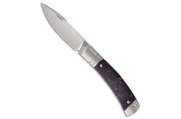 Image of Rikeknife Rike Knife Slip Joint Pocket Knife Black + Purple Carbon Fiber 3" Satin M390, Black/Purple, Bohler M390, adult, BHQ-224217