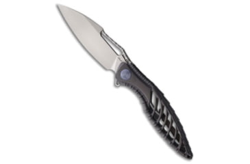 Image of Rike Knife Thor 6 Folding Knife, 3.35in, Bohler M390 Stainless Steel, Drop Point Blade, Titanium, Dark Gray Handle, Dark Gray/Dark Gray, 8.26 inch, BHQ-221714