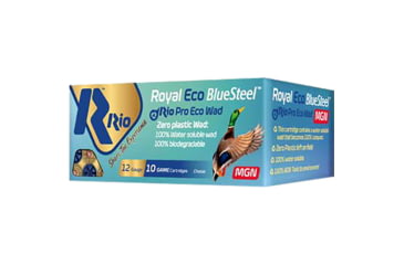 Image of RIO Ammunition ECO BlueSteel MGN 32 12 Gauge 3 in 1 1/8 oz 2 Shot Shotgun Ammo, 10 Rounds, REBSM322