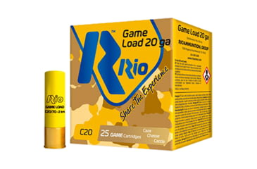 Image of RIO Ammunition Game Load 20 Gauge 1 oz 2 3/4 in Centerfire Shotgun Ammo, 25 Rounds, RC206