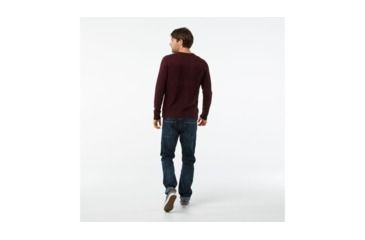 Image of Smartwool Ripple Ridge Crew Sweater-Men's, Tibetan Red H-Charcoal Heather, Extra Large, SW000297A78-XL