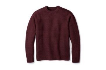 Image of Smartwool Ripple Ridge Crew Sweater-Men's, Tibetan Red H-Charcoal Heather, Extra Large, SW000297A78-XL