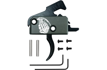 Image of EDEMO OpticsPlanet Exclusive RISE Armament Limited Edition Ranger Road Trigger with Anti-Walk Pins, Curved, Grey, RA-140-OP-RGR, EDEMO2