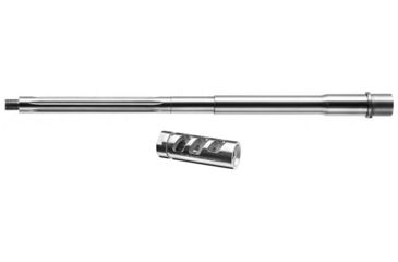Image of Rise Armament M4N-160 Tactical Stainless Steel Barrel, 16.0in, Silver &amp; Rise Armament RA-701 Compensator, Stainless Steel, .223/5.56, Silver