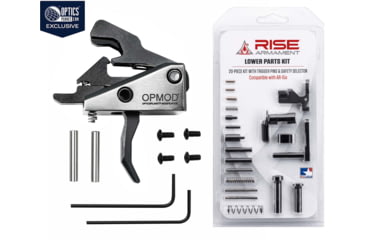 Image of Rise Armament OPMOD Hex-C RA-240 AR15/AR10 Enhanced Rifle Trigger and Lower Parts Kit, Black, RA-240-HEXC-BLK-12003