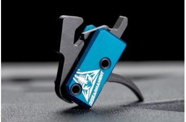Image of OpticsPlanet Exclusive RISE Armament RA-240 Enhanced Rifle Trigger, Curved, 3.5lb Pull, Blue/Black, RA-240-ERT