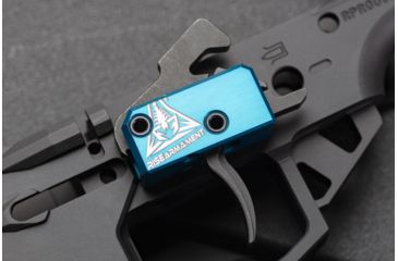 Image of OpticsPlanet Exclusive RISE Armament RA-240 Enhanced Rifle Trigger, Curved, 3.5lb Pull, Blue/Black, RA-240-ERT