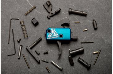 Image of OpticsPlanet Exclusive RISE Armament RA-240 Enhanced Rifle Trigger, Curved, 3.5lb Pull, Blue/Black, RA-240-ERT