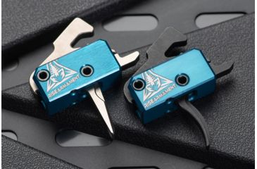 Image of OpticsPlanet Exclusive RISE Armament RA-240 Enhanced Rifle Trigger, Straight, 3.5lb Pull, Blue/Silver, RA-242-ERT