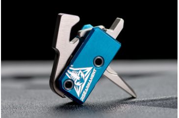 Image of OpticsPlanet Exclusive RISE Armament RA-240 Enhanced Rifle Trigger, Straight, 3.5lb Pull, Blue/Silver, RA-242-ERT