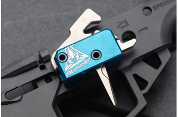 Image of OpticsPlanet Exclusive RISE Armament RA-240 Enhanced Rifle Trigger, Straight, 3.5lb Pull, Blue/Silver, RA-242-ERT