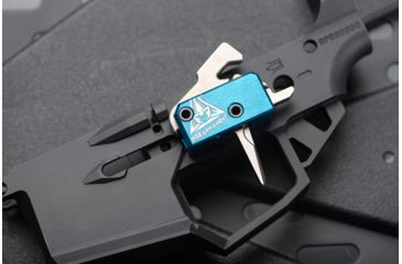 Image of OpticsPlanet Exclusive RISE Armament RA-240 Enhanced Rifle Trigger, Straight, 3.5lb Pull, Blue/Silver, RA-242-ERT