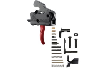 Image of RISE Armament RAVE 140 w/ AR-15 Lower Parts Kit, Curved, 3.5lb, Black/Red, T017-RED-12003