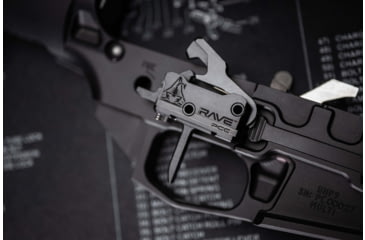 Image of RISE Armament Rave 9 mm PCC Trigger with Anti-Walk Pins, Flat Blade, Black, T017F-PCC-BLK