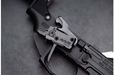 Image of RISE Armament Rave 9 mm PCC Trigger with Anti-Walk Pins, Flat Blade, Black, T017F-PCC-BLK