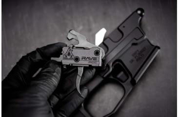 Image of RISE Armament Rave 9mm PCC Trigger with Anti-Walk Pins, Curved Blade, Black, T017-PCC-BLK