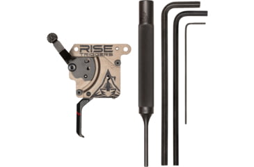 Image of RISE Armament Reliant Pro Rem 700 Drop-In Trigger With Bolt Release, Flat Blade, FDE/Black, RA-735-F-BC