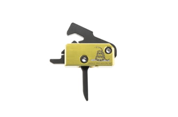 Image of RISE Armament Special Edition Don't Tread On Me AR Trigger And Charging Handle Bundle, Flat, Yellow, RA-140F-212-DTOM-AWP