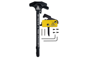 Image of RISE Armament Special Edition Don't Tread On Me AR Trigger And Charging Handle Bundle, Flat, Yellow, RA-140F-212-DTOM-AWP