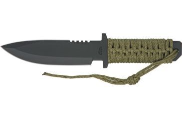 Image of Rite Edge Military Spear Fixed knife, spear point blade, OD green cord wrapped grip CN210668