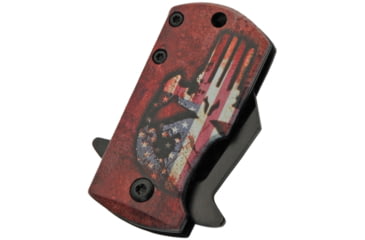 Image of Rite Edge Money Clip Skull A/O Folding Knife, 2.25in Closed, 1.5in Black SS Sheepsfoot Blade, Aluminum Handle, Skull Handle Artwork, 300590-RD