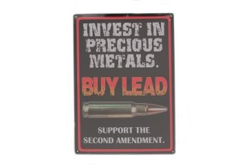 Image of River's Edge 12in.x17in. Weatherpoof Rolled Edge Tin Sign, Precious Metals, 16in. Description 184633